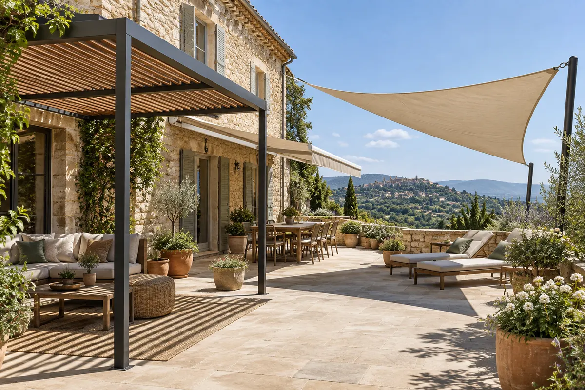 Illustration du guide Pergola, store ou voile : quelle ombre pour votre terrasse ?